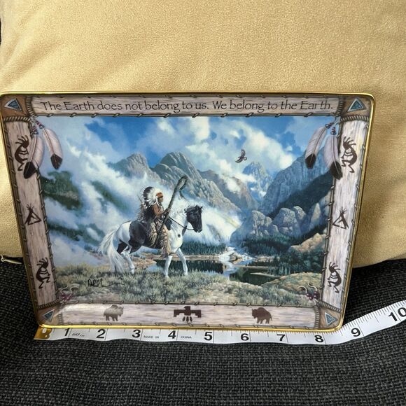 WE BELONG TO THE EARTH Franklin Mint American Indian Heritage Museum Plate Decor - Picture 3 of 4